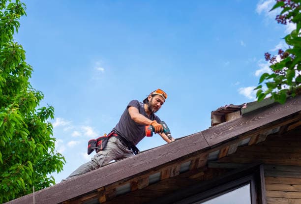 Roofer on a job